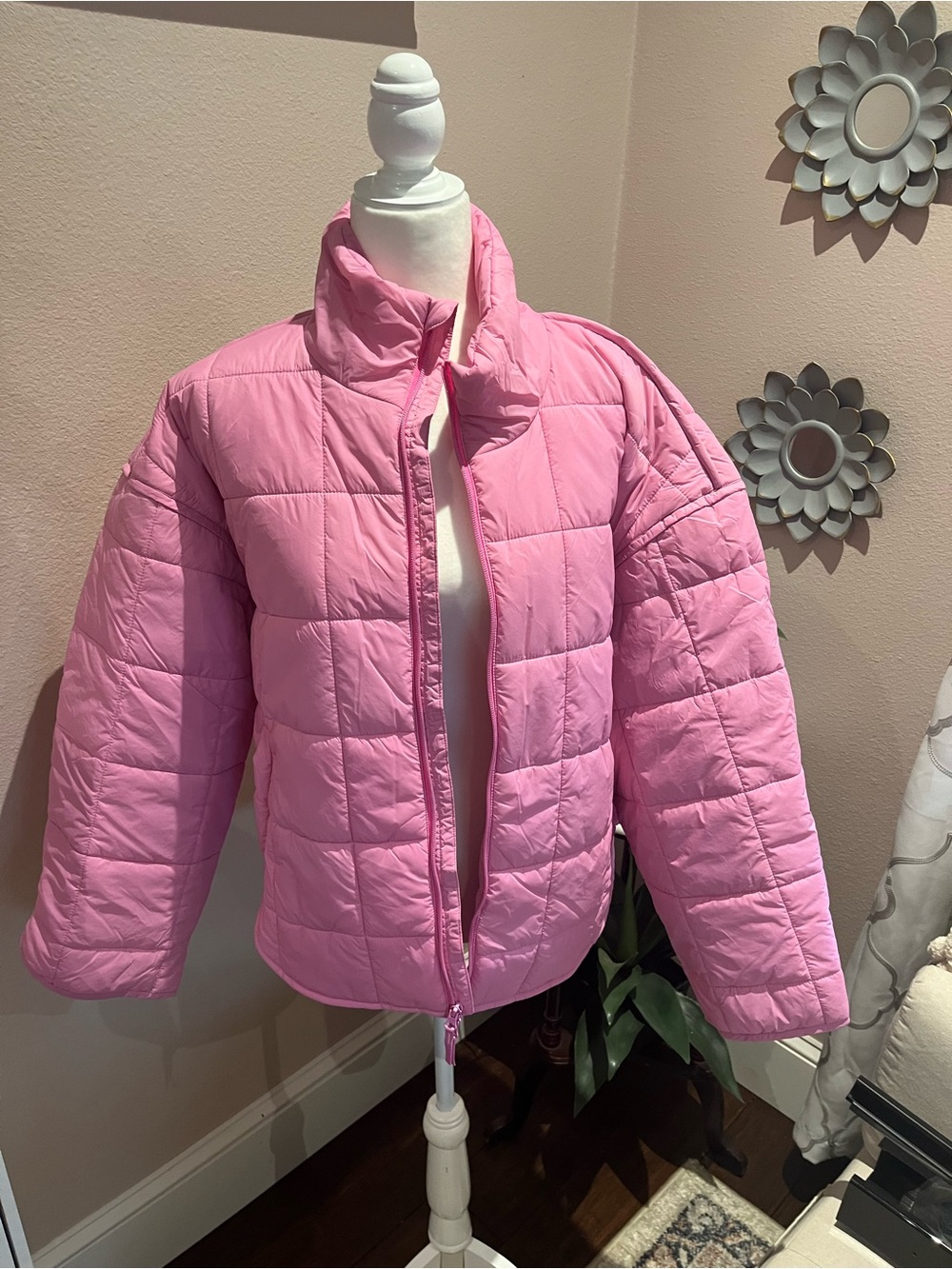 JoyLab Pink Quilted Puffer Jacket